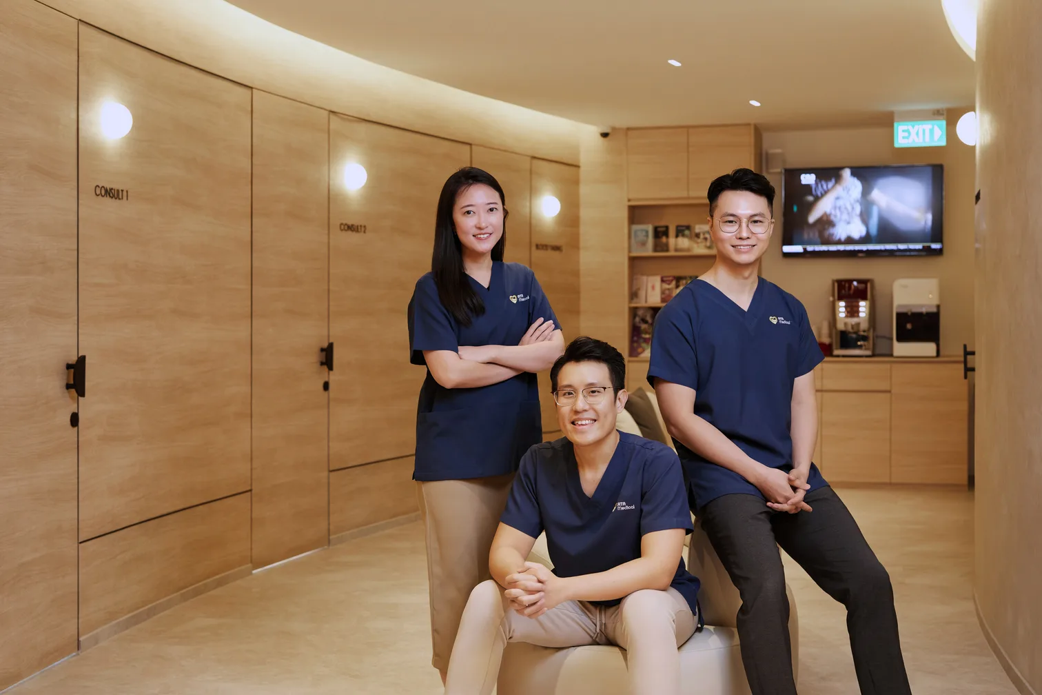 Dr Joel Foo with Dr Leonard and Dr Jana at ATA Medical