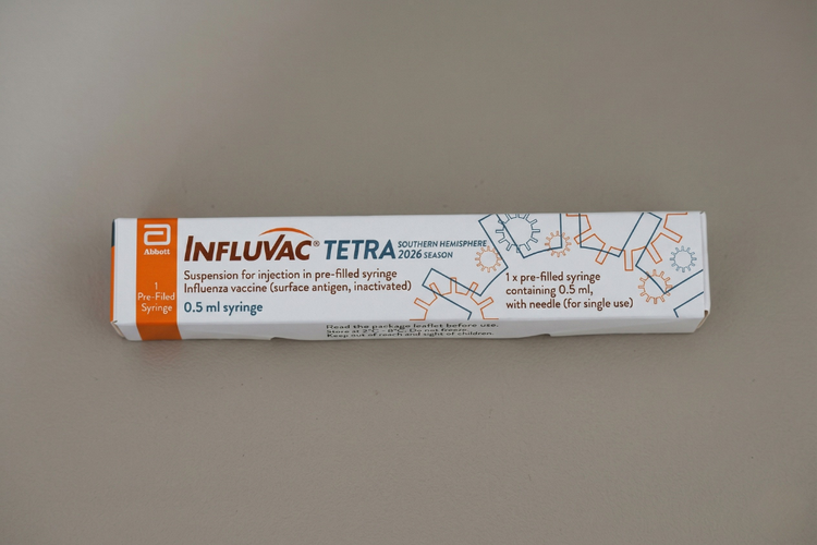 Influvac Tetra quadrivalent influenza vaccine box by Abbott / Mylan — inactivated flu vaccine used in Singapore