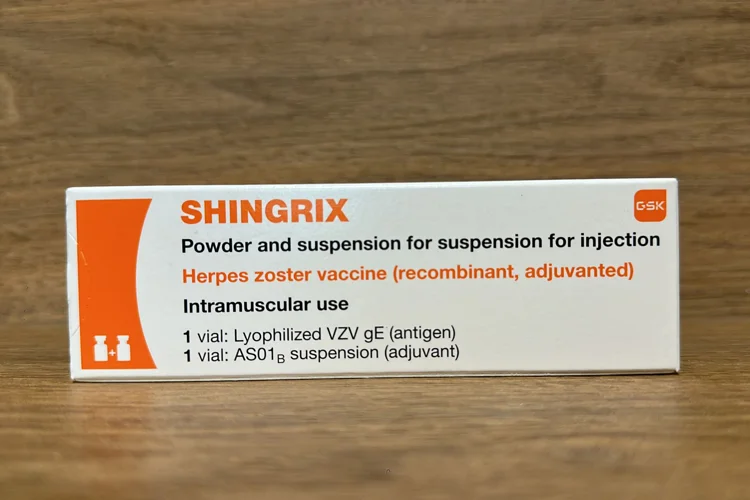 Shingrix shingles vaccine box by GSK — recombinant zoster vaccine used in Singapore
